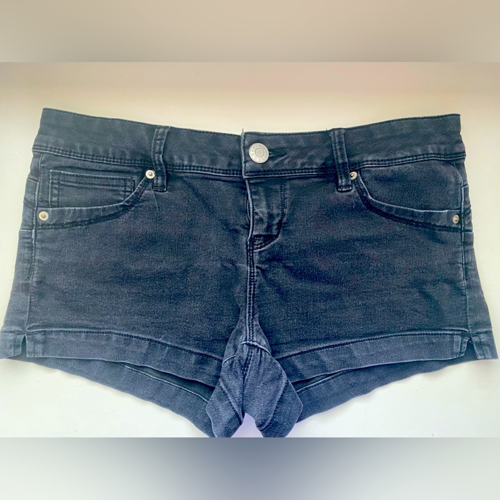 Guess black jean shorts